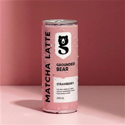 GROUNDED BEAR - STRAWBERRY MATCHA LATTE (12 X 240ML) CTN
